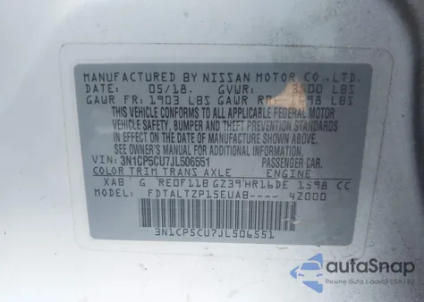 2018 Nissan Kicks Sr from USA, damaged, VIN 3N1CP5CU7JL506551